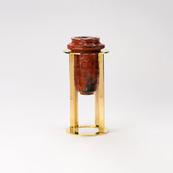 Rakunyu Yoshimura Chu | Raku ceramic and brass pedestal | Dining-table accessories | Hiyoshiya