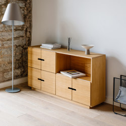 Sideboard PIX 2x4 oak veneered | Sideboards | Radis Furniture
