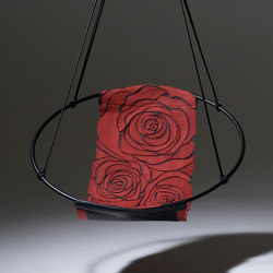 Sling Hanging Chair - Rose Hand-Stiched Red | Balancelles | Studio Stirling