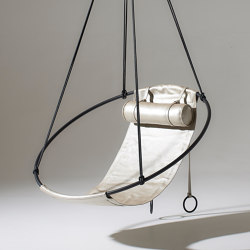 Sling Hanging Chair - Soft Leather Gold | Swings | Studio Stirling