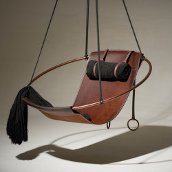 Sling Hanging Chair - Thick Leather Brown | Swings | Studio Stirling