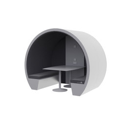 4 Person Part Enclosed Meeting Pod with Acoustic Back Panel | Room in room | The Meeting Pod