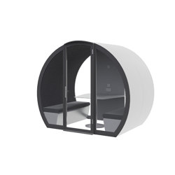 4 Person Fully Enclosed Meeting Pod with Glass Back Panel | Office Pods | The Meeting Pod