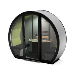 2 Person Outdoor Pod withFront Glass Enclosure and Back Panel | Office Pods | The Meeting Pod