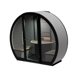 2 Person Outdoor Pod withFront Glass Enclosure and Back Panel | Office Pods | The Meeting Pod