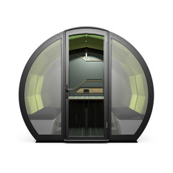 4 Person Outdoor Pod withFront Glass Enclosure and Back Panel | Office Pods | The Meeting Pod
