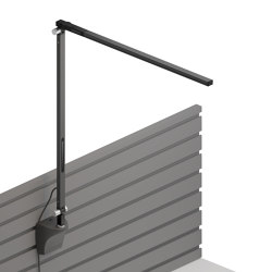 Z-Bar Solo Desk Lamp with slatwall mount, Metallic Black |  | Koncept