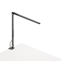 Z-Bar Solo mini Desk Lamp with one-piece desk clamp, Metallic Black |  | Koncept