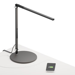 Z-Bar Solo mini Desk Lamp with USB base, Metallic Black | Table lights | Koncept