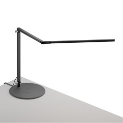 Z-Bar Desk Lamp with wireless charging Qi base, Metallic Black |  | Koncept