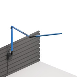 Z-Bar mini Desk Lamp with Metallic Black slatwall mount, Blue | Wall lights | Koncept