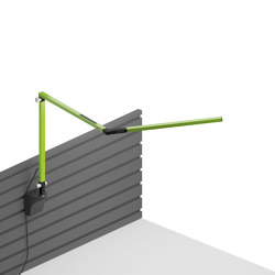 Z-Bar mini Desk Lamp with Metallic Black slatwall mount, Green |  | Koncept