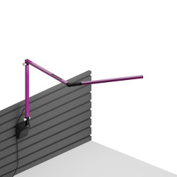 Z-Bar mini Desk Lamp with Metallic Black slatwall mount, Purple |  | Koncept