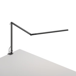 Z-Bar slim Desk Lamp with one-piece desk clamp, Metallic Black |  | Koncept