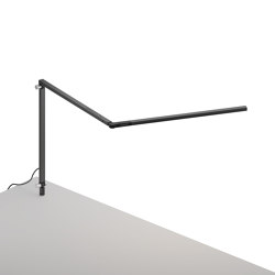 Z-Bar slim Desk Lamp with through-table mount, Metallic Black | Table lights | Koncept
