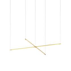Z-Bar Pendant Medium Cross, Gold (24" light bars) | Suspended lights | Koncept