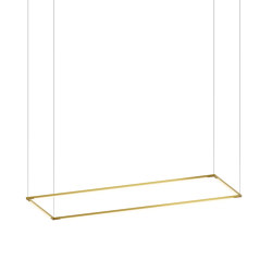 Z-Bar Pendant Large Rectangle, Gold (16"/48" light bars) | Suspended lights | Koncept