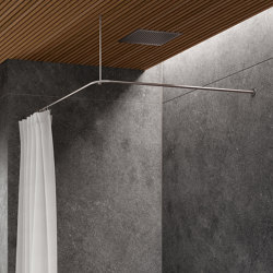 Wall-mounted shower curtain rails L-shape | Duschvorhangstangen | PHOS Design