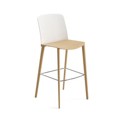 Mixu | Bar stool 4 wood legs | Bar stools | Arper