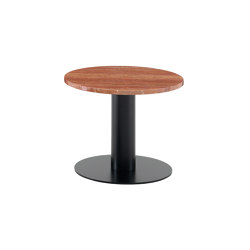 Goya Small Table D. 50 H. 40 cm - Round Version with Travertine Top |  | ARFLEX