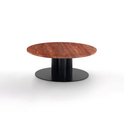 Goya Small Table D. 90 - Round Version with Travertine Top | Side tables | ARFLEX
