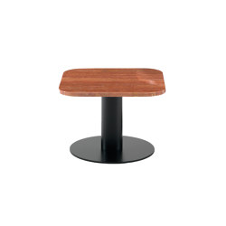 Goya Small Table 50x50 - Square Version with Travertine Top | Side tables | ARFLEX