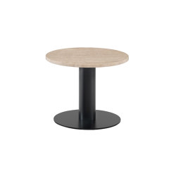 Goya Small table D. 50 H. 40 cm - Round version with Travertine Top | Side tables | ARFLEX