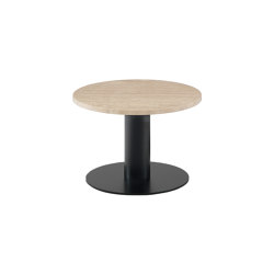 Goya Small table D. 50 H. 34 cm - Round version with Travertino romano Top | Mesas auxiliares | ARFLEX