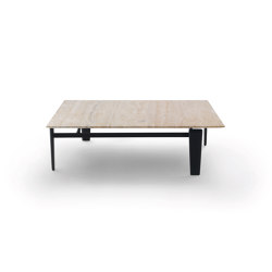 Tablet Petite table 109x109 - Version carrée avec plateau en Travertino romano | Tables basses | ARFLEX