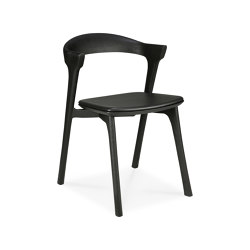 Bok | Oak black dining chair - black leather - varnished