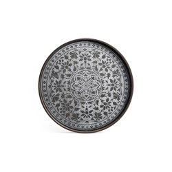 Classic tray collection | White Marrakesh wooden tray - round - L | Trays | Ethnicraft