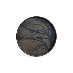 Classic tray collection | Black Tree wooden tray - round - L | Living room / Office accessories | Ethnicraft