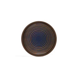Linear Flow tray collection | Royal Circles glass valet tray - wooden rim - round - M | Living room / Office accessories | Ethnicraft