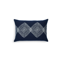 Mystic Ink collection | Navy Linear Diamonds cushion - lumbar | Home textiles | Ethnicraft