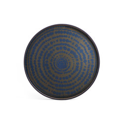 Tribal Quest tray collection | Midnight Beads wooden tray - round - XL | Living room / Office accessories | Ethnicraft