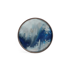 Tribal Quest tray collection | Blue Mist Organic glass tray - round - S | Trays | Ethnicraft