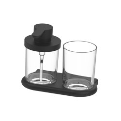 Nia Kombi Seifenspender und Glashalter | Seifenspender / Lotionspender | Bodenschatz
