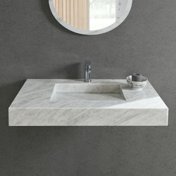 MARBLE | Sagitta Carrara Marble Wall Mounted Washbasin | Wash basins | Riluxa