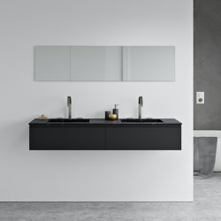 MARBLE | Cassiopeia Nero Marquina Marble Vanity Top Double Washbasin | Wash basins | Riluxa