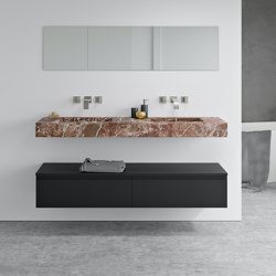 MARBLE | Pegasus Rosso Levanto Marble Wall Mounted Double Washbasin | Wash basins | Riluxa
