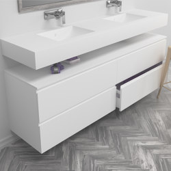 MDF | Gaia Classic Wall-Mounted MDF Bathroom Cabinet - 4 drawers | Vanity units | Riluxa