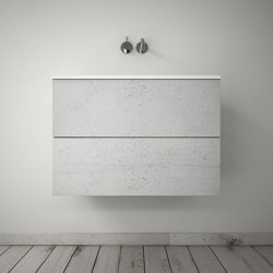 MDF | PLAIN Modulo Wall Mounted MDF Vanity Cabinet - 2 drawers | Bathroom furniture | Riluxa