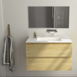 SOLID WOOD | Modulo Wood Wall Mounted Solid Oak Vanity Cabinet | Vanity units | Riluxa