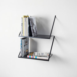 TEEall Hanging wall shelf in black steel | Shelving | Teebooks
