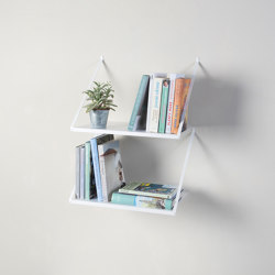 TEEall Hanging wall shelf in white steel | Shelving | Teebooks