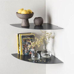 TEEgolo 36 cm Set of 2 Grey Aluminium  Kitchen Corner Wall Shelf