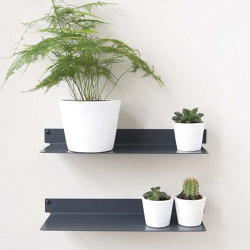 TEEline 45 cm Set of 2 Grey Aluminium Design Kitchen Wall Shelf | Shelving | Teebooks