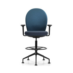 Marva swivel chair high, with foot ring | Seating | Girsberger