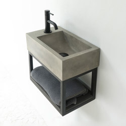 Basic with black powdercoated frame - Concrete Basin - Sink - Washbasin - Wallmount