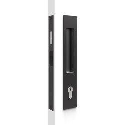 Mardeco 8104 M-Series Flush Pull Euro Lock Set Black | Sliding door fittings | Mardeco International Ltd.
